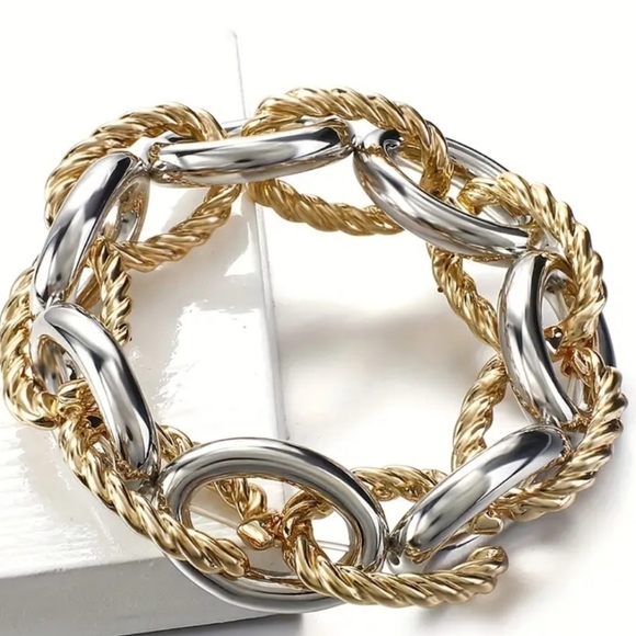 Timeless Punk Thick Chain Bracelet - Vintage Autumn/Winter Stylish Stretchy - Picture 3 of 3